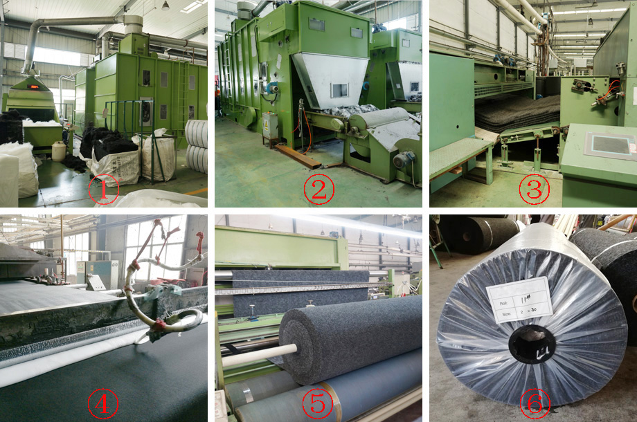 production process-garage carpet